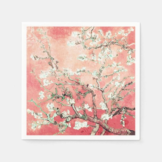 Van Gogh Almond Blossom Peach Servet (Voorkant)