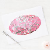 Van Gogh Almond Blossom Pink Blue Ovale Sticker (Envelop)