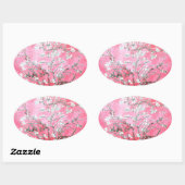 Van Gogh Almond Blossom Pink Blue Ovale Sticker (Vel)