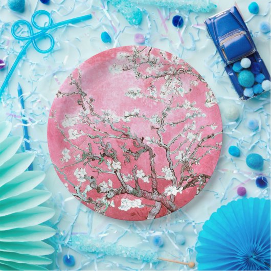 Van Gogh Almond Blossom Pink Blue Papieren Bordje (Feest)