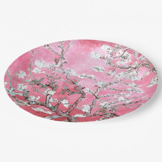 Van Gogh Almond Blossom Pink Blue Papieren Bordje (Gekanteld)
