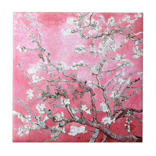 Van Gogh Almond Blossom Pink Blue Tegeltje (Voorkant)