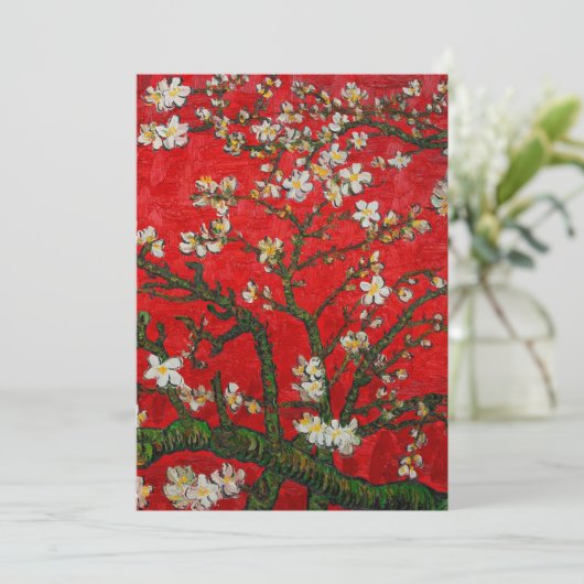 Van Gogh Almond Blossom Red Aankondiging (Staand voorkant)