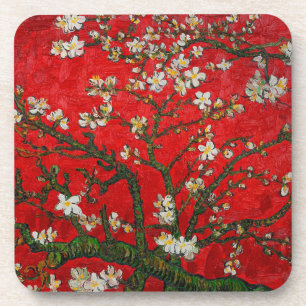 Van Gogh Almond Blossom Red Bier Onderzetter