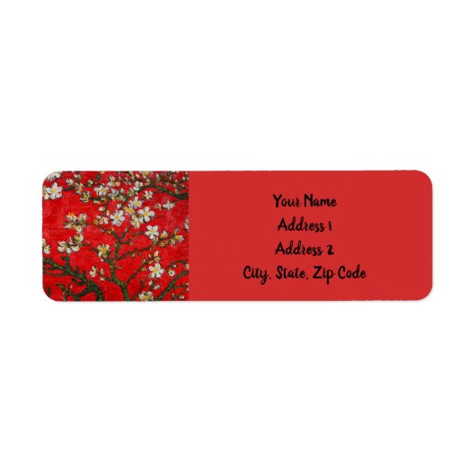 Van Gogh Almond Blossom Red Etiket (Voorkant)