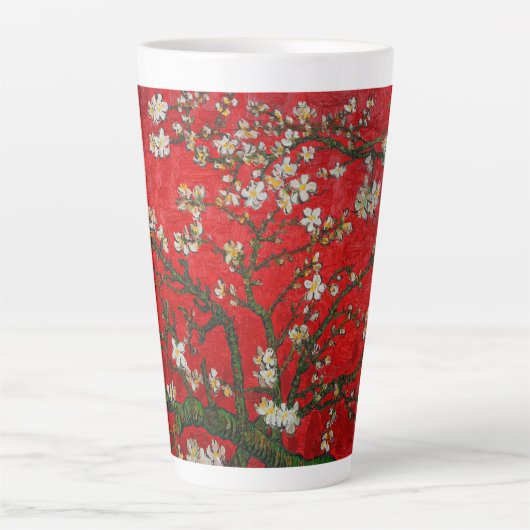 Van Gogh Almond Blossom Red Latte Mok (Voorkant)