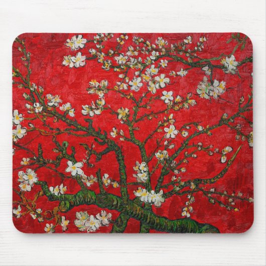 Van Gogh Almond Blossom Red Muismat (Voorkant)