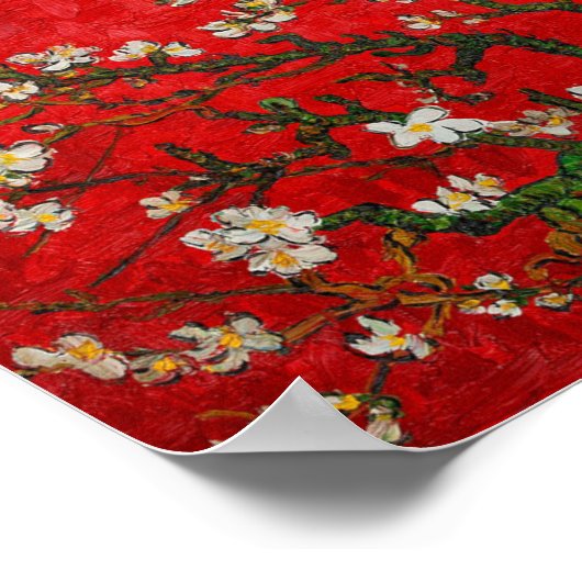 Van Gogh Almond Blossom Red Poster (Hoek)