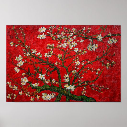 Van Gogh Almond Blossom Red Poster (Voorkant)