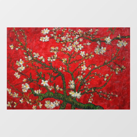 Van Gogh Almond Blossom Red Raamsticker (Vel)