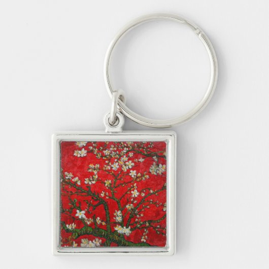Van Gogh Almond Blossom Red Sleutelhanger (Voorkant)