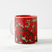 Van Gogh Almond Blossom Red Tweekleurige Koffiemok (Voorkant links)