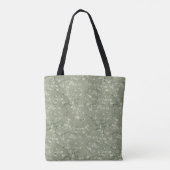 Van Gogh Almond Blossom Sage Green Monogram  Tote Bag (Achterkant)