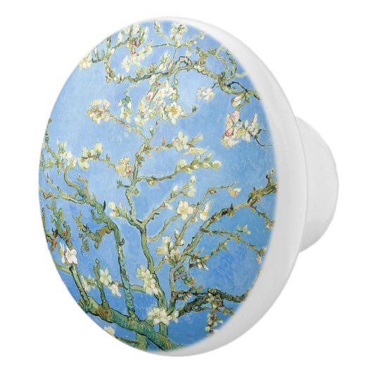 Van Gogh Almond Blossom, Sky Blue Keramische Knop (Rechts)