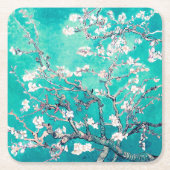 Van Gogh Almond Blossom Turquoise Kartonnen Onderzetters (Voorkant)