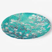 Van Gogh Almond Blossom Turquoise Papieren Bordje (Gekanteld)