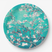 Van Gogh Almond Blossom Turquoise Papieren Bordje (Voorkant)
