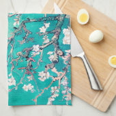 Van Gogh Almond Blossom Turquoise Theedoek (Quarter Fold)
