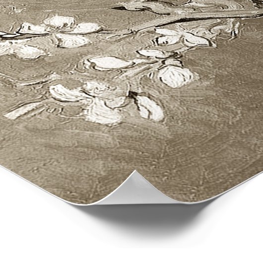 Van Gogh Almond Branches in Bloom - Sepia Poster (Hoek)