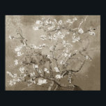 Van Gogh Almond Branches in Bloom - Sepia Poster<br><div class="desc">Van Gogh Almond Branches in Bloom</div>