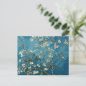 Van Gogh Almond komt Vintage BloemenBlauw tot Briefkaart (Staand voorkant)
