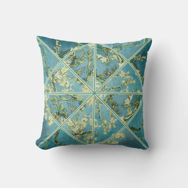 Van Gogh Almond Tree Gefractioneerde Pillow Kussen (Voorkant)