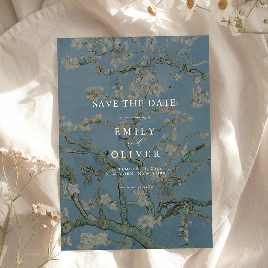 Van Gogh Amandelbloesem Bloemenbruiloft Save The Date