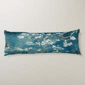 Van Gogh Amandelbloesem Donker Teal Lichaamskussen (Achterkant)