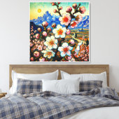 Van Gogh Amandelbloesem Grote Bloem Canvas Afdruk (Insitu (Slaapkamer))