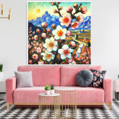 Van Gogh Amandelbloesem Grote Bloem Canvas Afdruk (Insitu (Woonkamer))