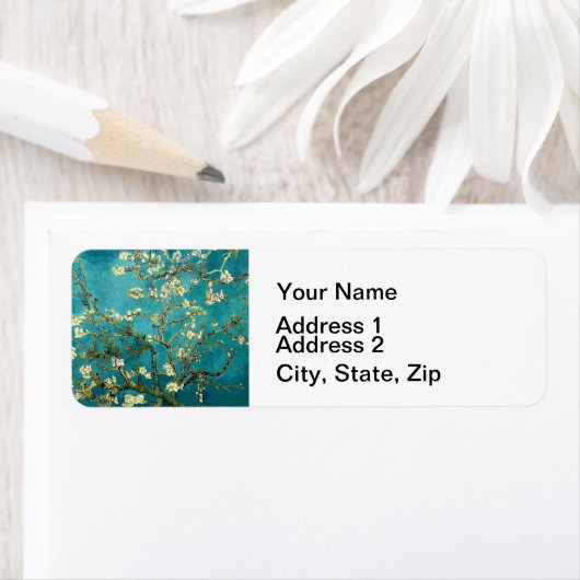 Van Gogh Amandelbloesem Klassiek impressionisme Etiket (Insitu)