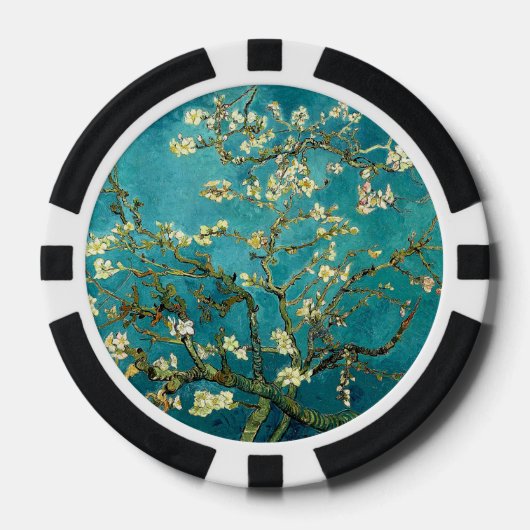 Van Gogh Amandelbloesem Klassiek Impressionisme Poker Chips (Voorkant)