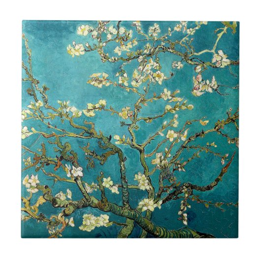 Van Gogh Amandelbloesem Klassiek Impressionisme Tegeltje (Voorkant)