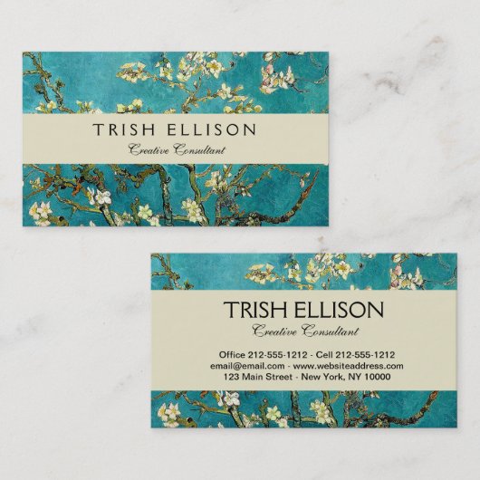 Van Gogh Amandelbloesem Klassiek impressionisme Visitekaartje (Voorkant / Achterkant)