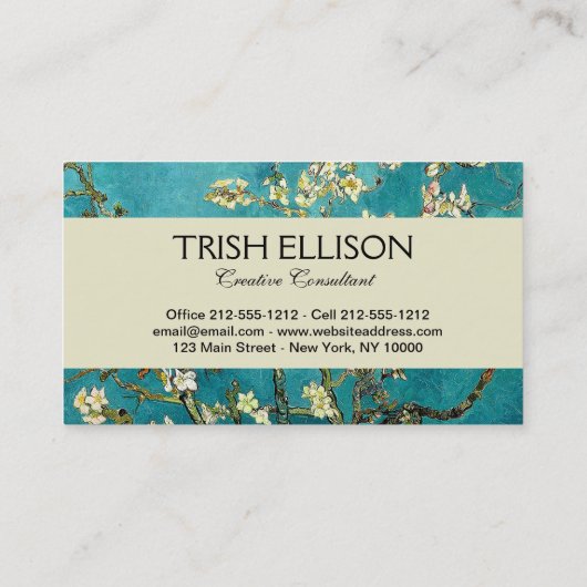 Van Gogh Amandelbloesem Klassiek impressionisme Visitekaartje (Achterkant)