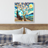 Van Gogh Amandelbloesem Landschap Maan Canvas Afdruk (Insitu (Slaapkamer))