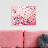 Van Gogh Amandelbloesem perzik roze Canvas Afdruk (Insitu (Woonkamer))