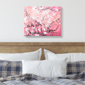 Van Gogh Amandelbloesem perzik roze Canvas Afdruk (Insitu (Slaapkamer))