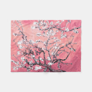 Van Gogh Amandelbloesem perzik roze Fleece Deken