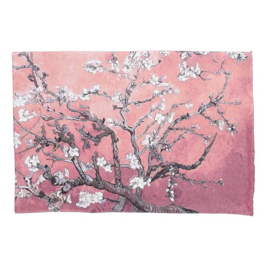 Van Gogh Amandelbloesem perzik roze Kussensloop (Voorkant)