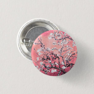 Van Gogh Amandelbloesem perzik roze Ronde Button 3,2 Cm