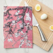 Van Gogh Amandelbloesem perzik roze Theedoek (Quarter Fold)