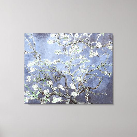 Van Gogh Amandelbloesem Staalblauw Canvas Afdruk (Voorkant)