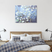 Van Gogh Amandelbloesem Staalblauw Canvas Afdruk (Insitu (Slaapkamer))