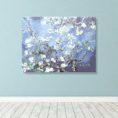 Van Gogh Amandelbloesem Staalblauw Canvas Afdruk (Insitu (Houten vloer))