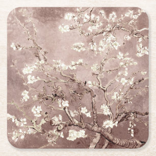 Van Gogh Amandelbloesems Beige Kartonnen Onderzetters