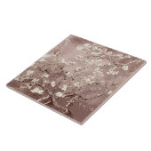 Van Gogh Amandelbloesems Beige Tegeltje (Zijkant)