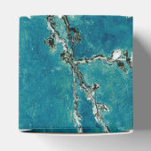 Van Gogh Amandelbloesems: Donker Teal Bedankdoosjes (Bovenkant)