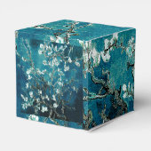 Van Gogh Amandelbloesems: Donker Teal Bedankdoosjes (Achterkant)