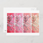 Van Gogh Amandelbloesems Donkerroze perzikgradiënt Briefkaart (Voorkant / Achterkant)